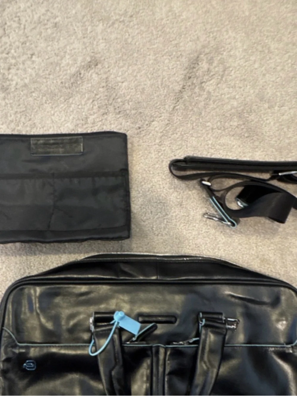 Piquadro Black Men's Leather Briefcase Bag